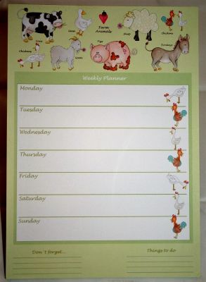 A4 Weekly Planner Farmyard