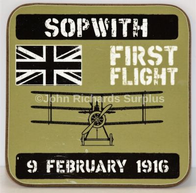 Drinks Coaster Sopwith Triplane Aircraft First Flight 