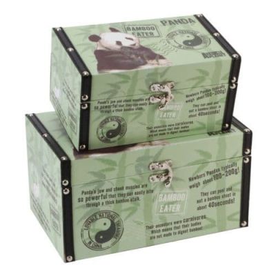 Animal Planet Panda Wooden Storage Box Set of 2 AP103