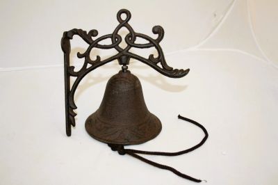 Cast Iron Bronze Colour Scroll Wall Bell 1044