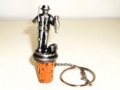 Pewter Bottle Stopper - Fishing 13378