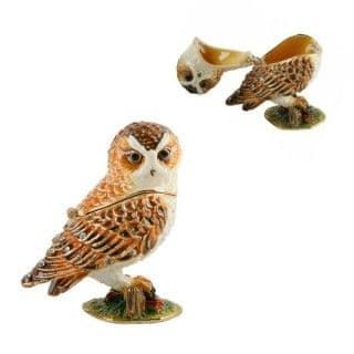 Owl Metal Die Cast Trinket Box By The Treasured Trinket Collection 14903