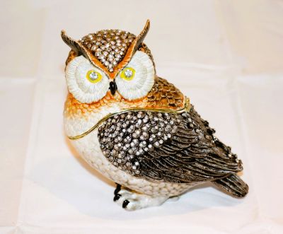 Owl Metal Die Cast Trinket Box From the Treasured Trinkets Range 15416