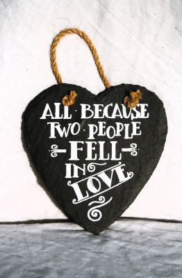 Slate Hanging Heart Fell In Love 161418