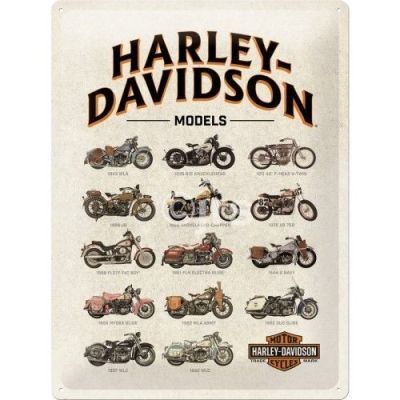 Nostalgic Art Tin Sign Harley Davidson Motorbike Model Chart 23233