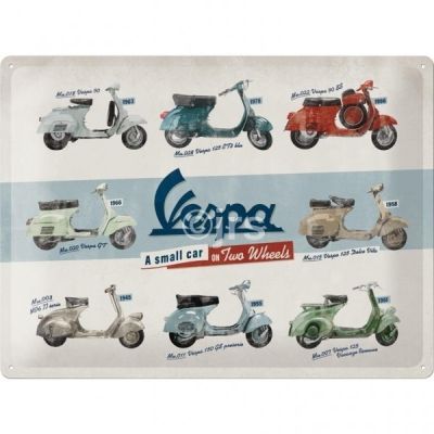 Nostalgic Art Tin Sign Vespa Scooter Model Chart 23258