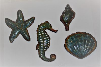 Set of 4 Individual Seaside Metal Wall Art 4952