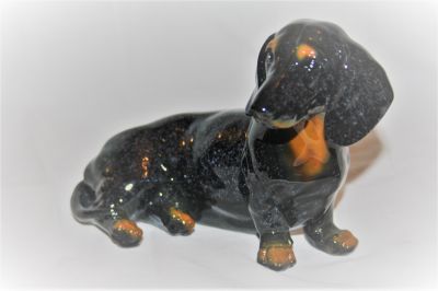 Dachshund Figurine Ornament Mottled grey effect