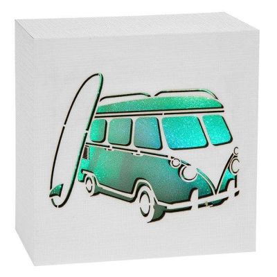 Camper Van Art Block Light Plaque. 272024