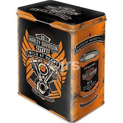 Nostalgic Art Tin Storage Box Harley Davidson Motorbike "Wild At Heart" 30141