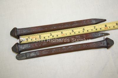 Ex MOD Rosehead Iron Nail 8 inches Long Pack x3