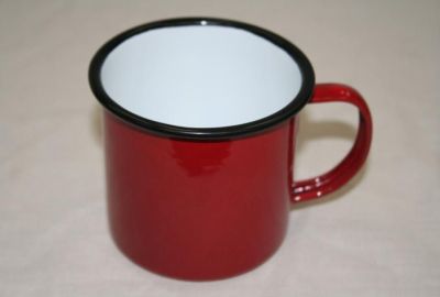 Enamel Tin Mug 9CM Diameter Red