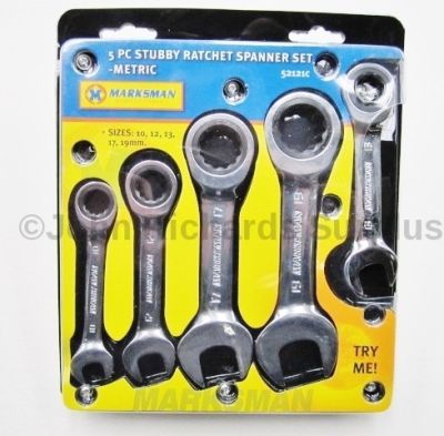 Markman 5 Piece Metric Stubby Ratchet Spanner Set 52121c