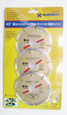 Marksman 3 Piece 4.5" Diamond Cutting Disc Set 65029c