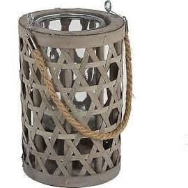 Country Living Medium Wicker & Glass Candle Lantern 67035