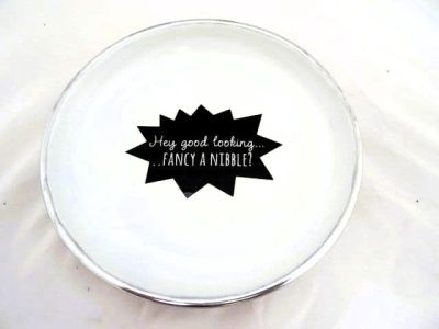 Black & White Novelty Quote Nibbles Bowl Aluminium Hey Good Looking 720601