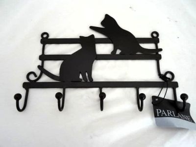 Metal Black Cats Wall /Coat Hooks. 720614