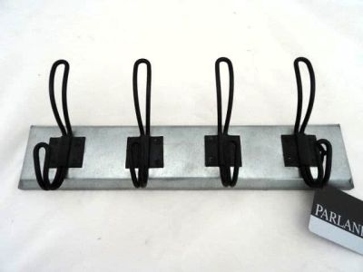 Metal Industrial Look Steel Wire 4 Coat Hooks 720617