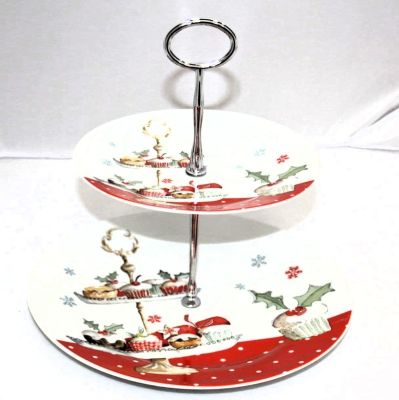 China Christmas Cupcake 2 Tier Cake Stand 98167