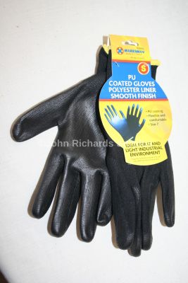 Marksman PU Coated Black Gloves size 7 63060c