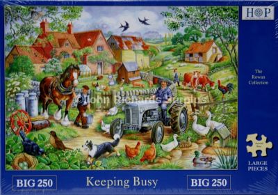 Keeping Busy Big 250 Piece Jigsaw Puzzle Massey Ferguson Tractor & Shire Horse