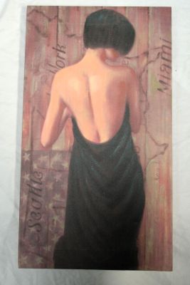 Wood Framed Wall Art Woman Wearing A Towel Printed Canvas 