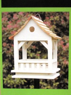 The Blakeney Wooden Bird Table Feeder on a Pole 54326