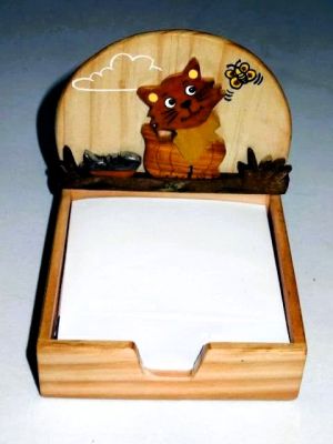 Wooden Notepad Holder 3 Styles Cat Sheep Cow 5217