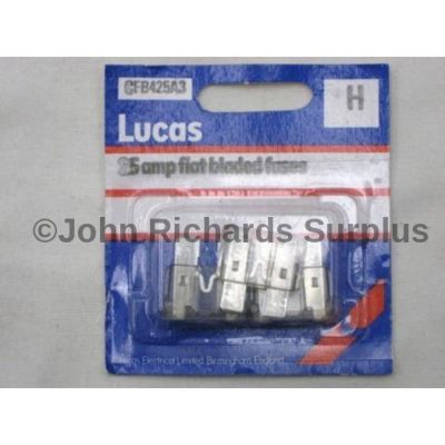 Lucas Pack x 3 25amp flat blade fuses CFB425