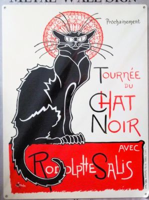 Chat Noir Large Metal Wall Sign 40 cm x 30 cm