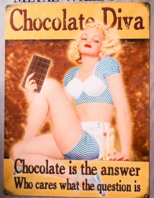 Chocolate Diva Large Metal Wall Sign 40 cm x 30 cm