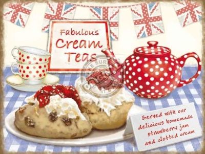 Fabulous Cream Teas Small Metal Wall Sign 200mm x 150mm