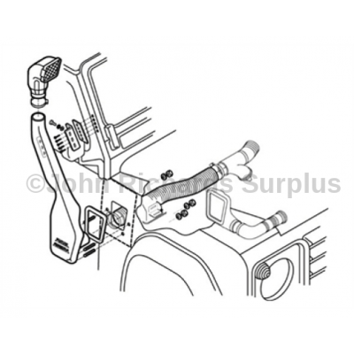 Defender 300 Tdi Raised Air Intake Safari Snorkel DA3026 POA