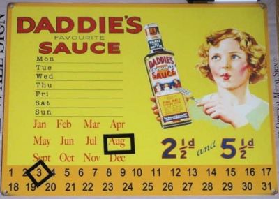 Retro Classic Daddies Sauce Large Metal Wall Calendar 40cm x 30cm