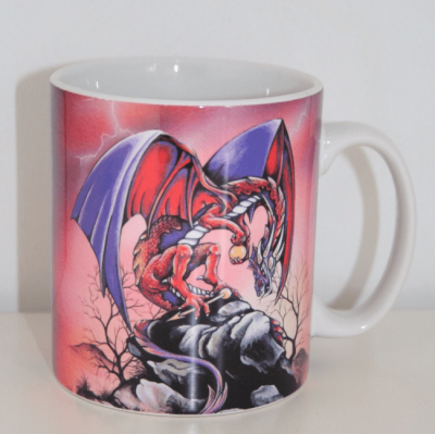 Fantasy Dragon China Mug Red