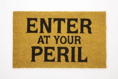 Quality Coir Doormat with Novelty Slogan Enter At Your Peril CE012