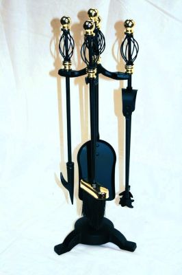 Inglenook Fireside Companion Set Black and Brass FIRE33