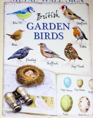 British Garden Birds Large Metal Wall Sign 40cm x 30cm