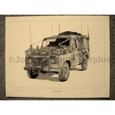 Land Rover signed reproduction print Glosters 110 FFR