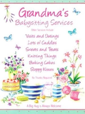 Grandma's Babysitting Service Small Metal Wall Sign 200mm x 150mm