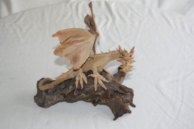 Dragon on Wooden Log Ornament  DOA -1