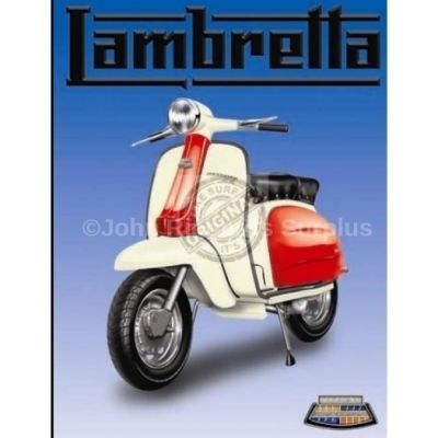 Small Metal Wall Sign Lambretta Scooter