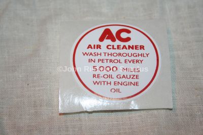 Land Rover Series AC Breather Filter Sticker Decal LMG6047