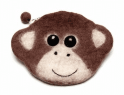 Cheeky Monkey/Chimp Hand Made Felt So Good Purse ACPUCH