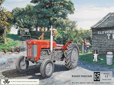 Large Metal wall sign Massey Ferguson 65 Tractor