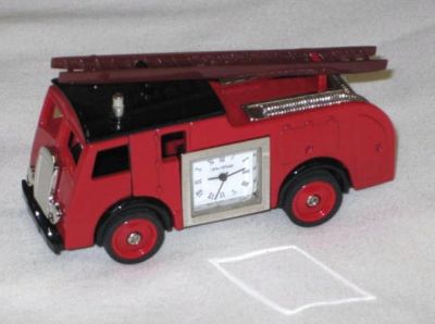 Miniature Fire Engine Design Battery Operated Desk Clock 9860