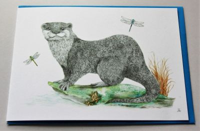 Emma Macleod Wild Life Blank Greeting Card Ozzy Otter Free P&P