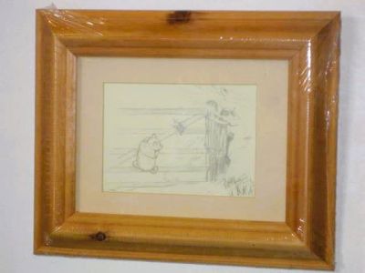 Wooden Framed Winnie the Pooh Sketch Print - Gate 