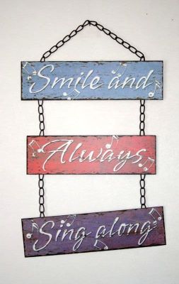 'Smile And Always Sing Along' Metal Hanging Musical Sign SAS003