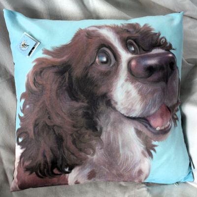 Large Caricature Cushion Springer Spaniel 45 cms x 45 cms